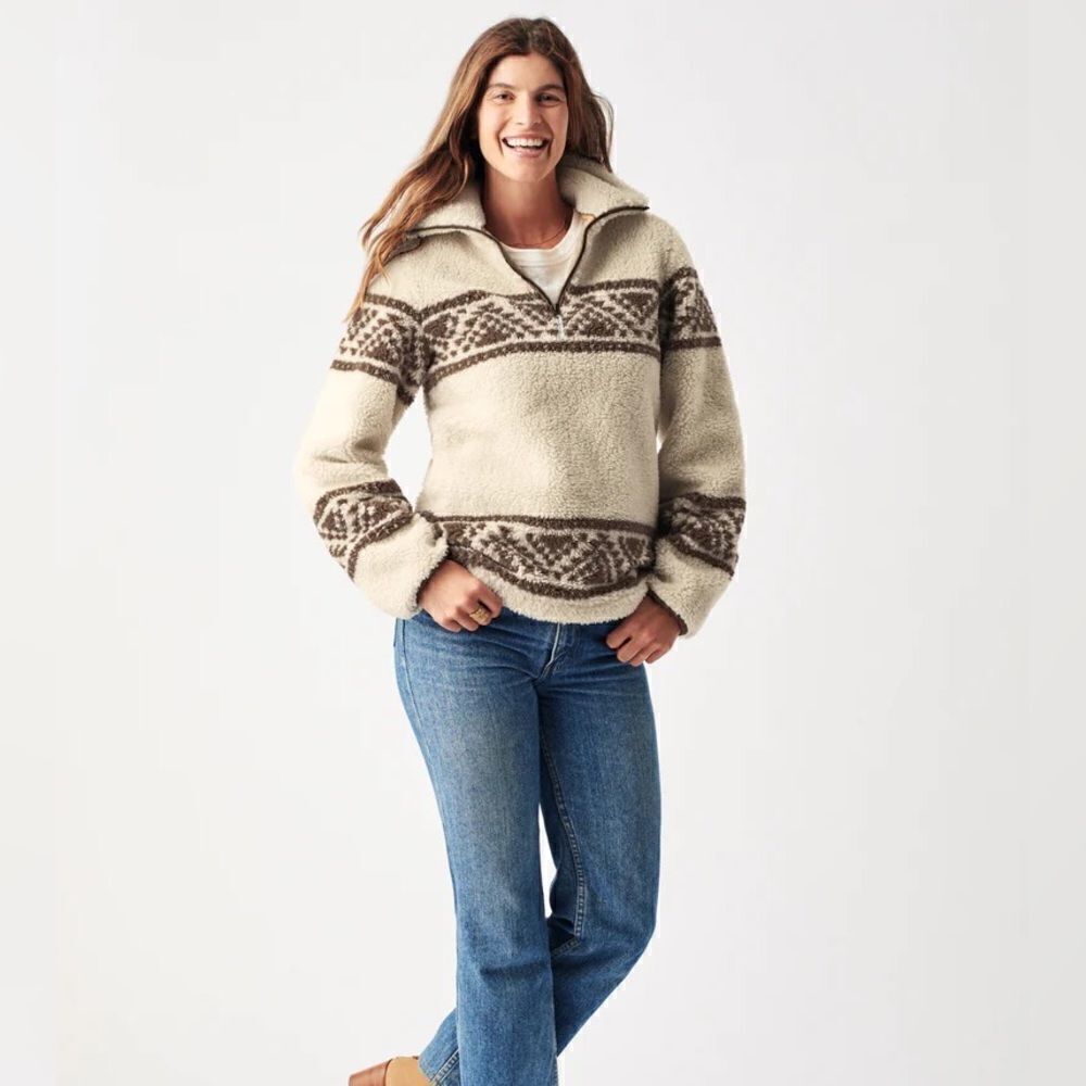 Faherty B.YELLOWTAIL Pullover High Pile Fleece NWT